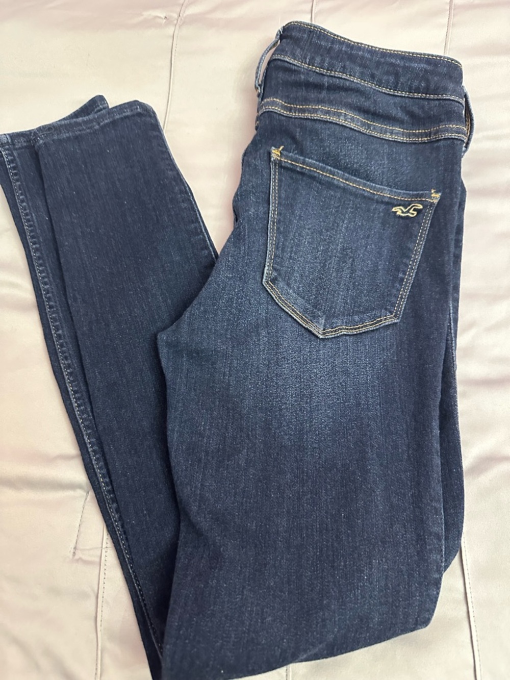 Hollister Women's Deep Indigo Skinny High- Rise jeans leggings 27R W 28